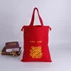 Eco reusable cotton drawstring pouch handle canvas drawstring bag red cotton drawstring tote bag with custom logo printing