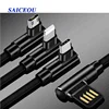 Wholesale Nylon Braided Data Micro mobile Type C Data Cable Portable 90 Degree 3 in 1 USB data Cable