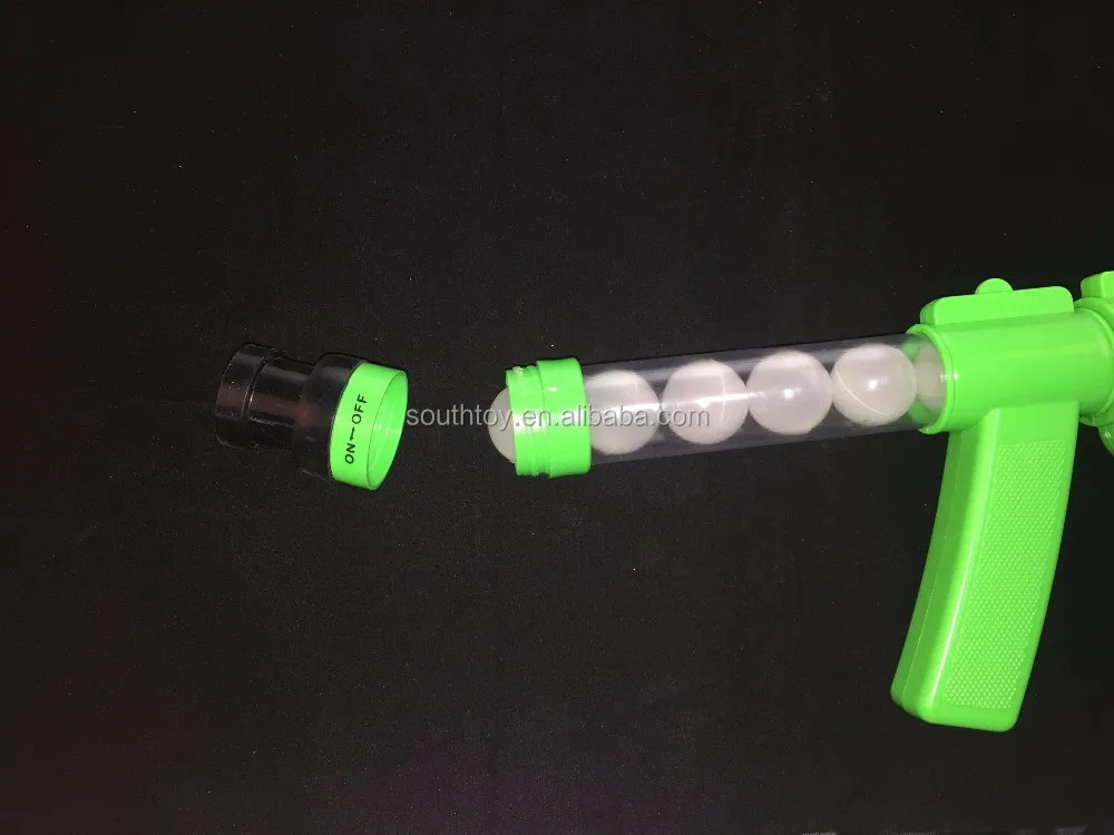 Glow In The Dark Plastic Ping Pong Ball Shooting Gun Moon Blaster Game