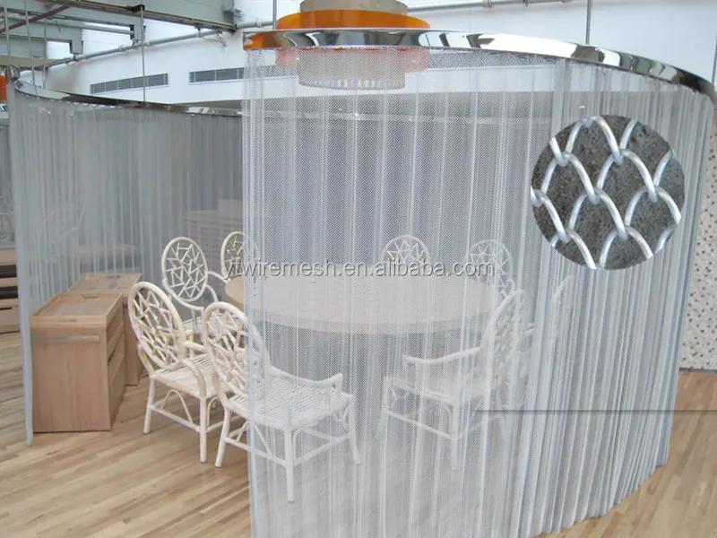 Stainless Steel Hanging Metal Mesh Chain Curtain For Restaurant And