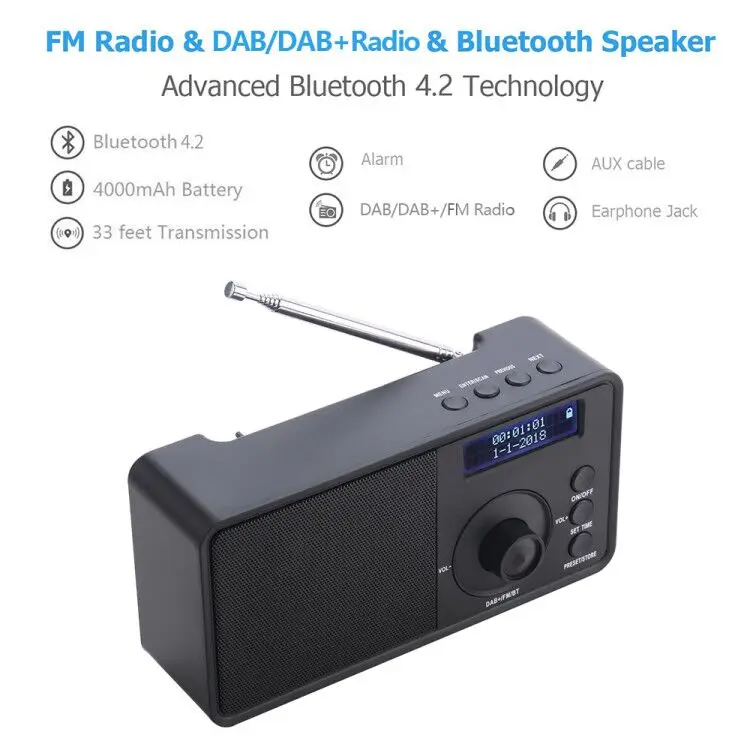 Best Vintage Dab Digital Radio Portable Alarm Clock Dab+ Fm Radio With