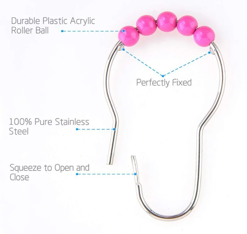 The Best Pink Shower Curtain Hooks Bed Bath And Beyond Buy The Best