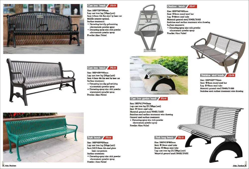 Arlau Fs356 Outdoor Waiting Chairs Advertising Bench Supplier