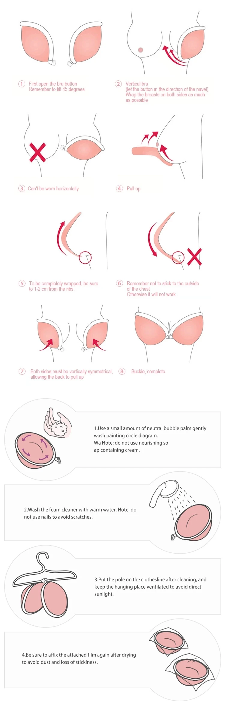 Free shipping/Invisible bra thickening 3CM 3d silicone breast paste super push V reusable self-adhesive bra without straps