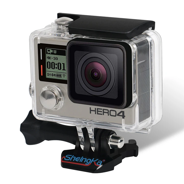 JingYing high quality transparent action camera waterproof go pro 3 4 housing for gopros 3 4