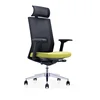 adjustable height workstation mesh chair in 60mm PU castor wih aluminium base