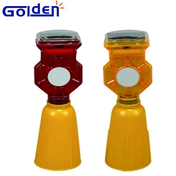 Road Safety Traffic Cones Emergency Beacon Flashing Solar Powered Led