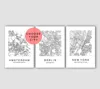 Custom City Map Gift Custom Map Print Set of 3 Prints City Posters Maps Cities City Map Art