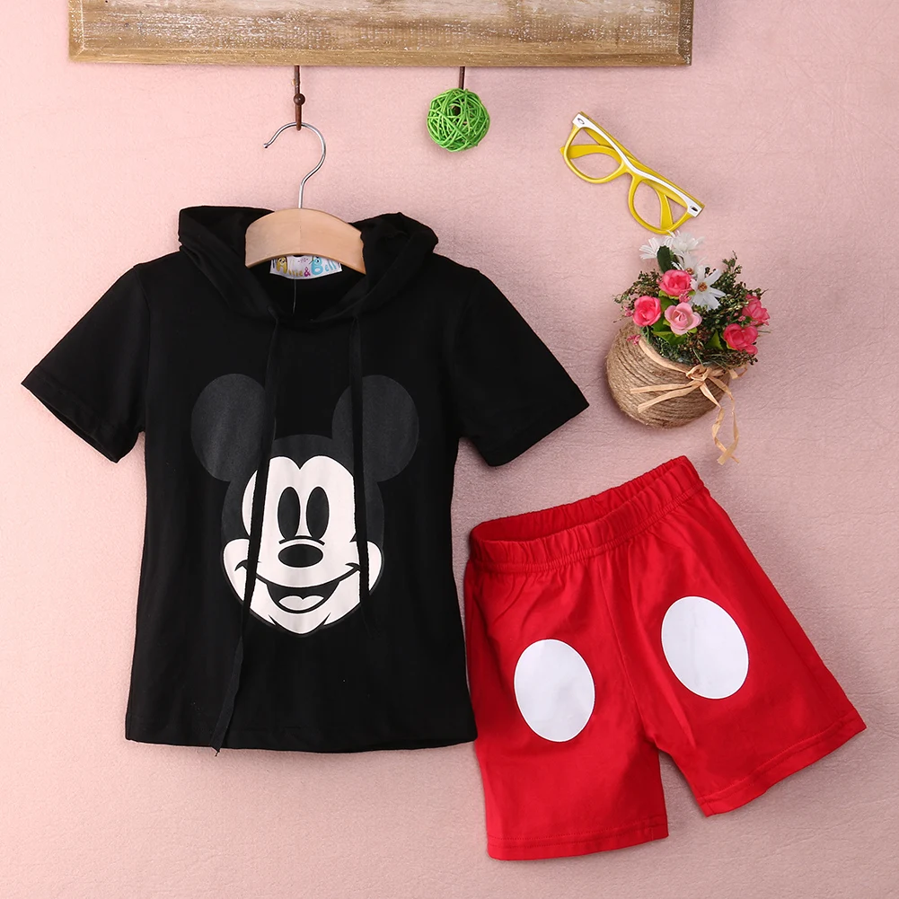 Baby Boy Cartoon clothing 2016 Summer Girls Kids Minnie Mouse Clothes Tops Dress tutu Pants Outfit