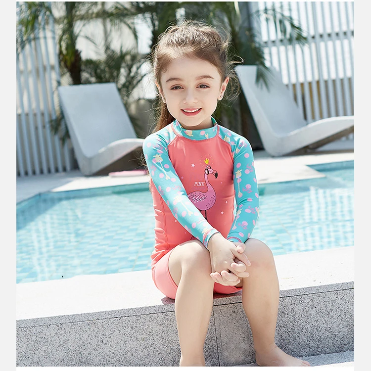 Baby Toddler Girls Rash Guard One Piece Swimsuit Long Sleeve With Upf ...