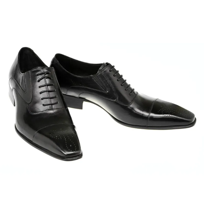 Na008 High Quality Leather Dress Men Shoes Square Toe Italy Retro Style
