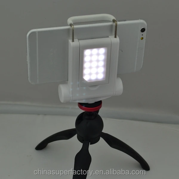 Photo Video LED Light Kit for smartphone, mobile phone, tablet PC, mounted in Tripod, selfie stick, monopod