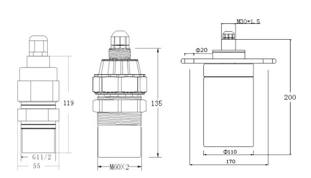 Ultrasonic fuel level sensor liquid level sensor tank level sensor