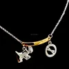 unique design necklace dog bone jewelry gold and silver plated jewellery