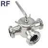 RF Sanitary stainless steel 304 2inch tri clamp union 3way plug cock valve