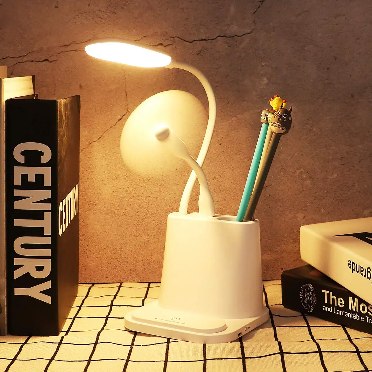 YARRAE 2018 Multifunction LED Desk Lamp with USB Charging Port and Pen Holder