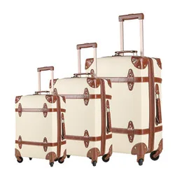 Vintage style 4 piece abs trolley suitcase luggage, hard case plastic suitcase