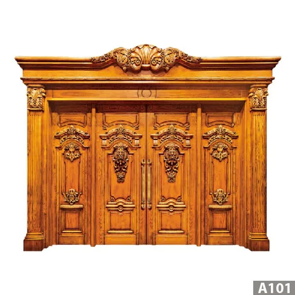 Luxe En Gros Prix Double Battant Extérieur Chêne Sécurité Portes En Bois Buy Portes Extérieures En Bois De Sécurité De Chêne De Double