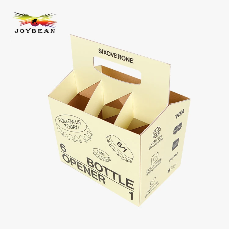 Custom Recycle Handmade 4 Pack And 6 Pack 350gsm Kraft Paper Cardboard