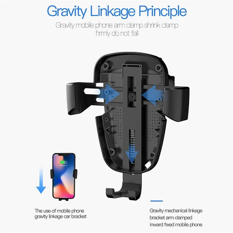 2 in 1 Phone Holder Fast Charging Car Mount Wireless Car Charger for Samsung Galaxy S9 Plus,Wireless Charging for iPhone Xs Max