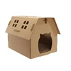 EBES modern portable foldable box scratching pads bottom cat cardboard scratcher house