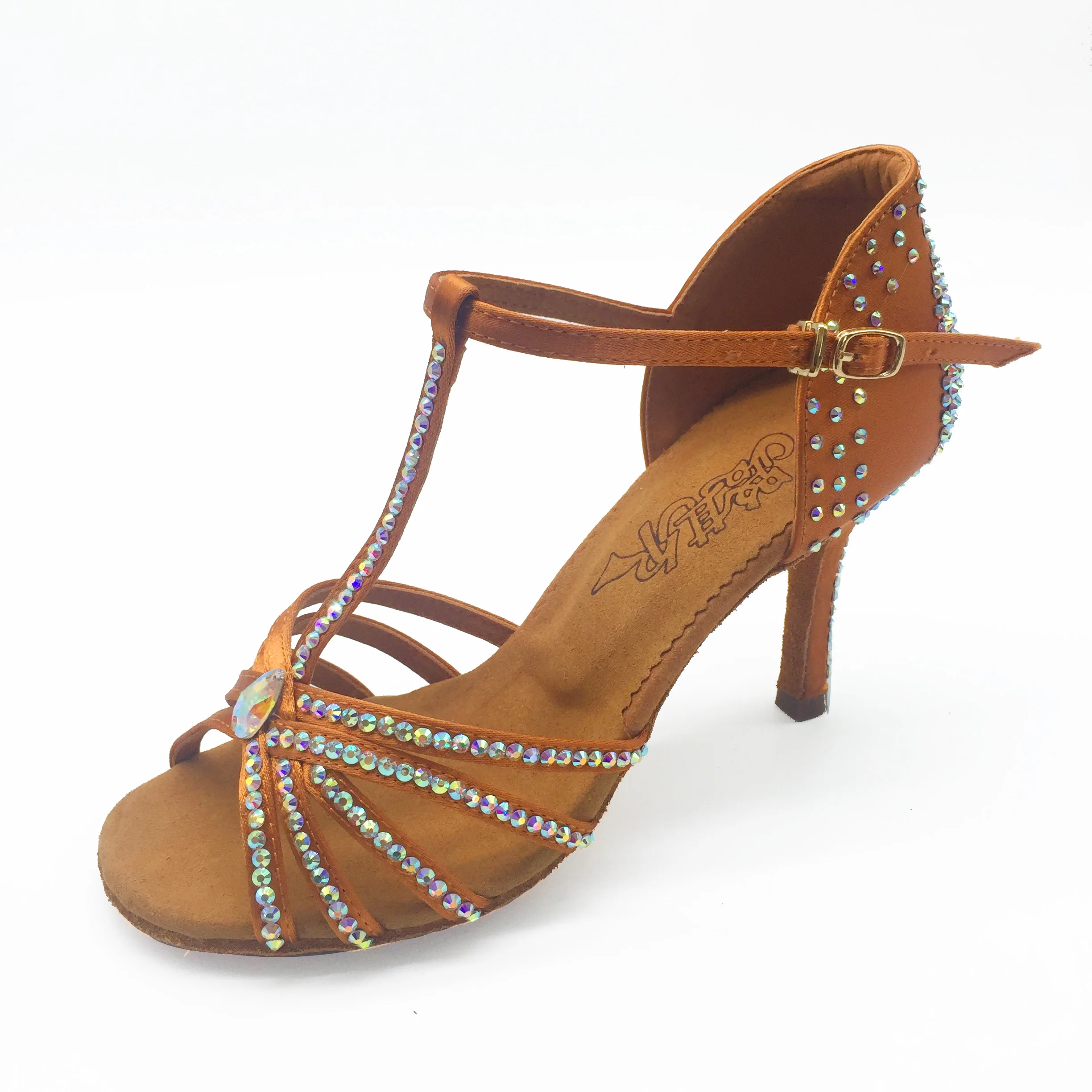 Soft Bottom Adult Latin Dance Shoes Rhinestone Latin Dance Competition Shoes