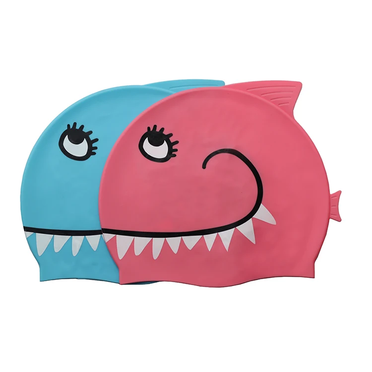 Make a Custom Design Your Own Colored Silk Screen Printed Waterproof Dome Silicone Swimming Cap for Kids