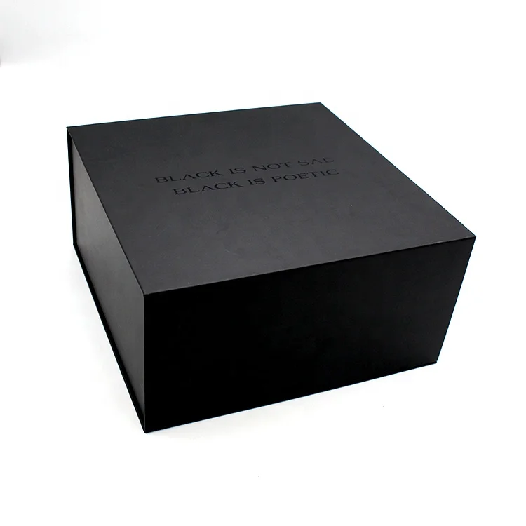 Caja De Embalaje De Regalo Magnética Negra De Cartón Rígido De Diseño Personalizado Con Cierre 4723