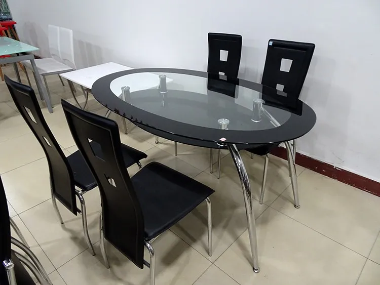 Russia Style Detachable Black Color Oval Double Layer Gl Dining Russia Style Detachable Black Color Oval Double Layer Gl Dining Table