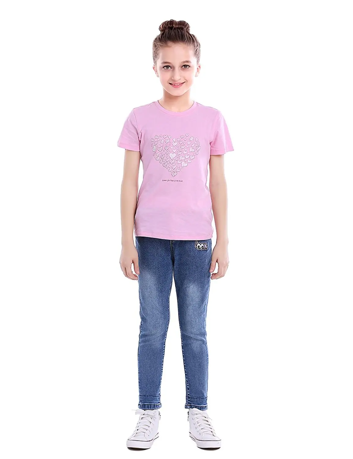 HOLLAGLEE Girls Premium Skinny Jeans Slim Fit for Toddlers and Big Girls