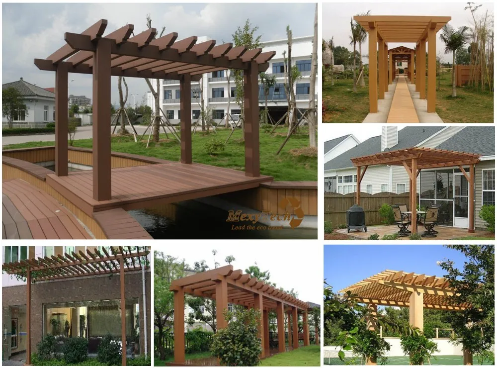 Foshan Wpc Al Aire Libre De Madera Plantas Pérgola Verde Túneles En El