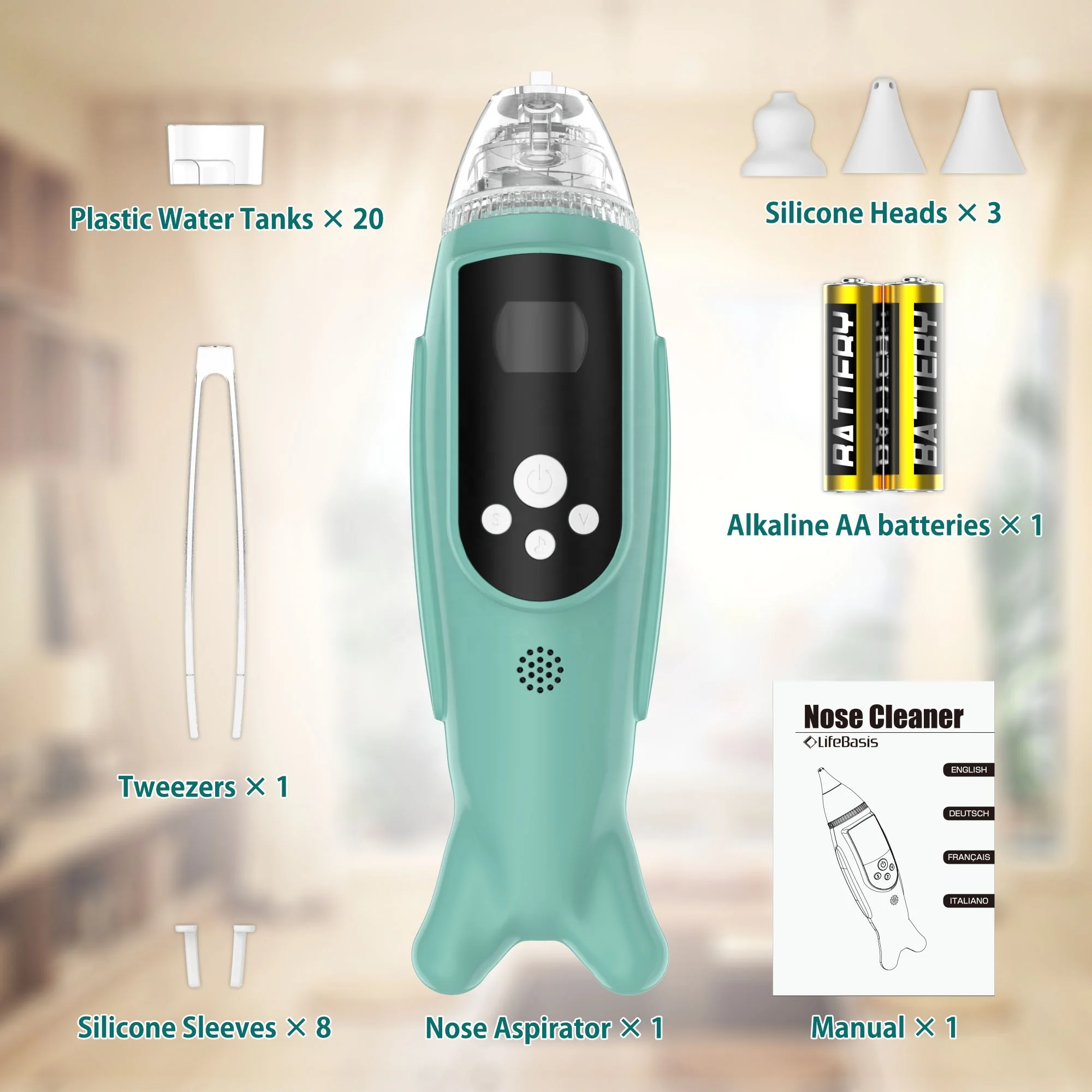 Battery power electric baby vacuum nasal aspirator