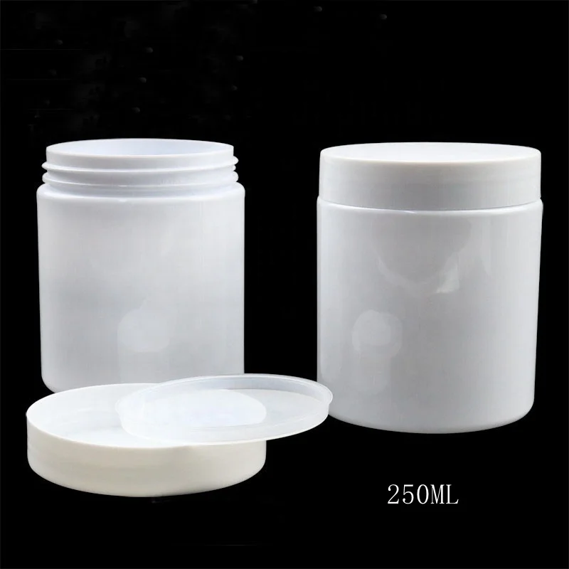 250g White Plastic Package Empty Food Container Pet Plastic Jars 250 Ml ...