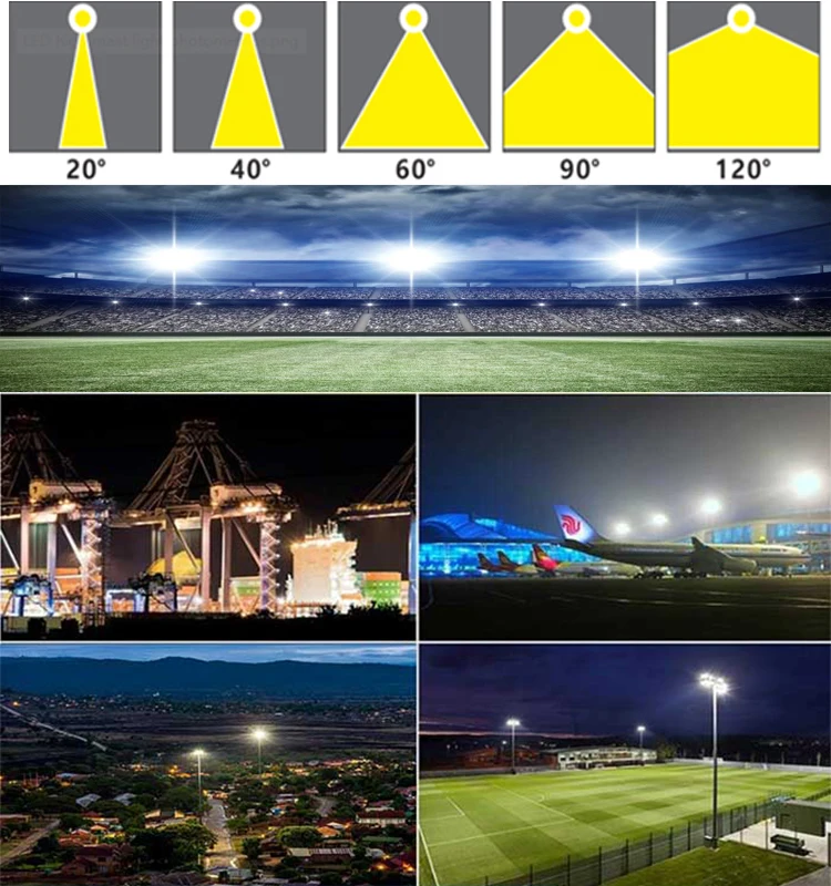 Module Adjustable Installation 600W Airport Lighting 96000LM LED High Mast Pole Light