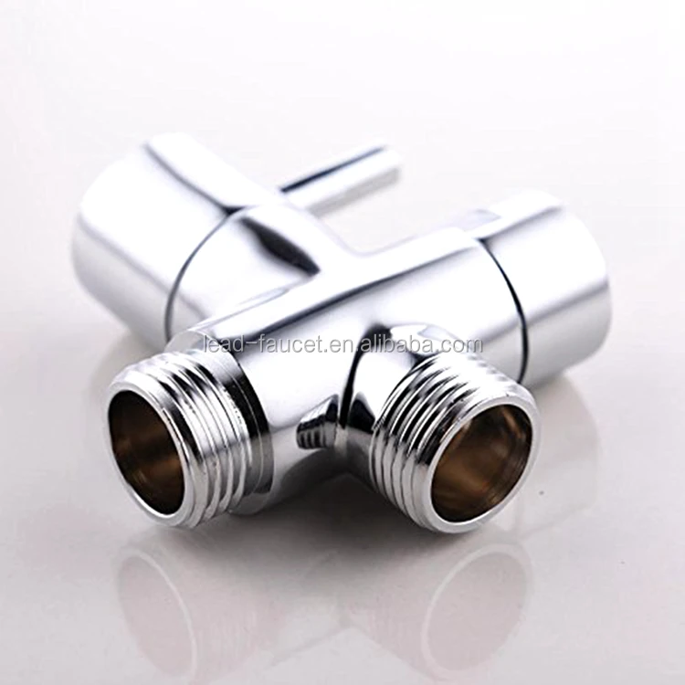 Three Ways Brass Threaded Faucet Connector - Buy Faucet Tee Connector ...