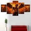 canvas art dark angel fantasy wings fire flames canvas painting posters and prints wall pictures for living room