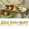 DIY Egg Rack Decoration For Home Shop Windows Ornament Rabbit Chick Easter Egg Tray Handmade Decor Easter Wooden Craft
