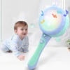Factory produce the durm baby rattle drum baby music toy with light different and good price