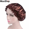 Cheap decorative border satin bonnet sleep cap