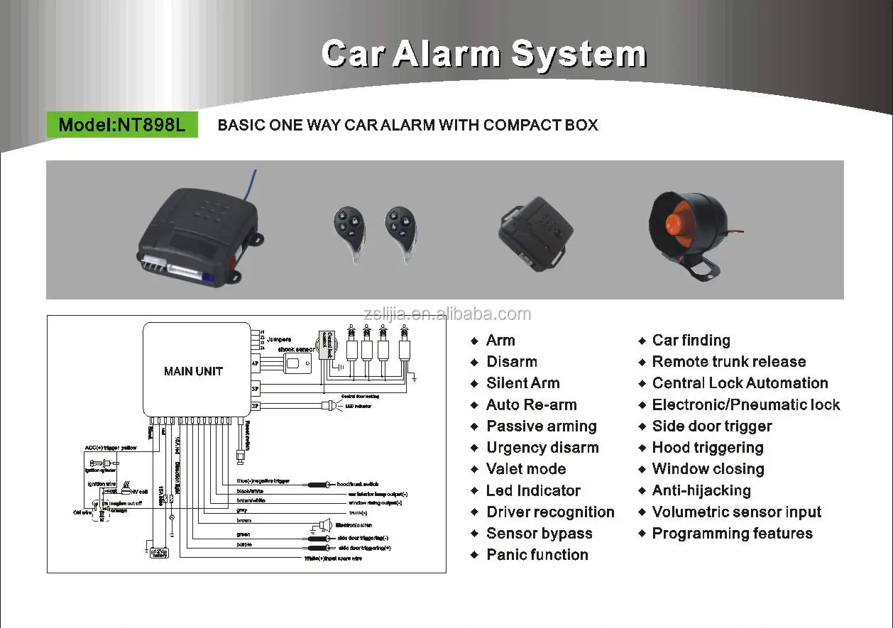 Car Alarm Alarma Universal Security System Remote 150m Wholesale