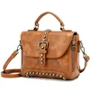 2019 Hot Selling Trend Female Bag Fashion Rivet Europe And United States Style Large Capacity Brown Messenger Shoulder Bag