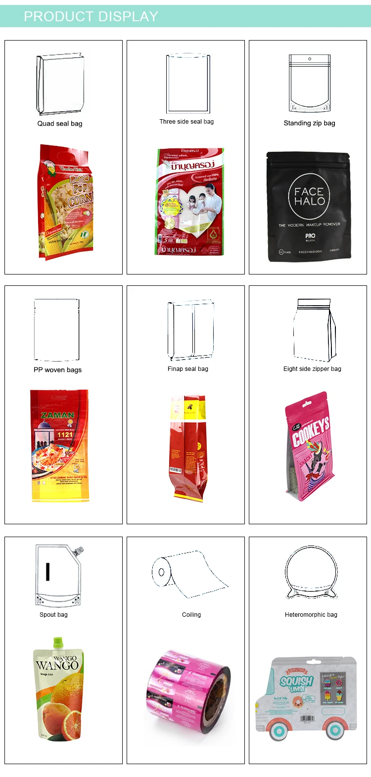 Factory customized Food grade white kraft paper stand up pouches melaka ziplock snack plastic packaging bag with zipper