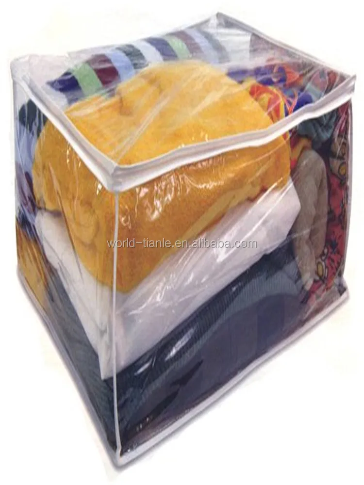 Clear Vinyl Zippered Bag Heavy Duty Pvc Plastic Comforters Storage Bag