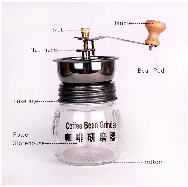 Glass Coffee Grinder Manual Coffee Bean Mills