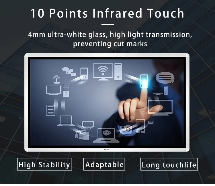 Mobile touch screen office meeting education digital whiteboard 65''