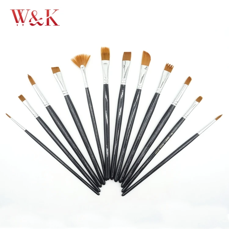 Wholesale 12 Pieces Artist Paint Brushes Set For Watercolor,Acrylic