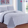 Wholesale factory white and blue color stripe bedding 100%cotton print bedspread sheet quilt