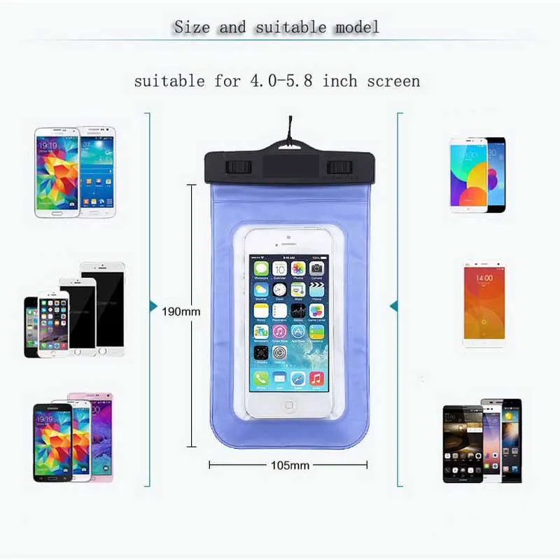 New products Universal Waterproof case for iphone X XS MAX 8 7 6s 5 Plus Cover Bag pouch bag Case with Lanyard
