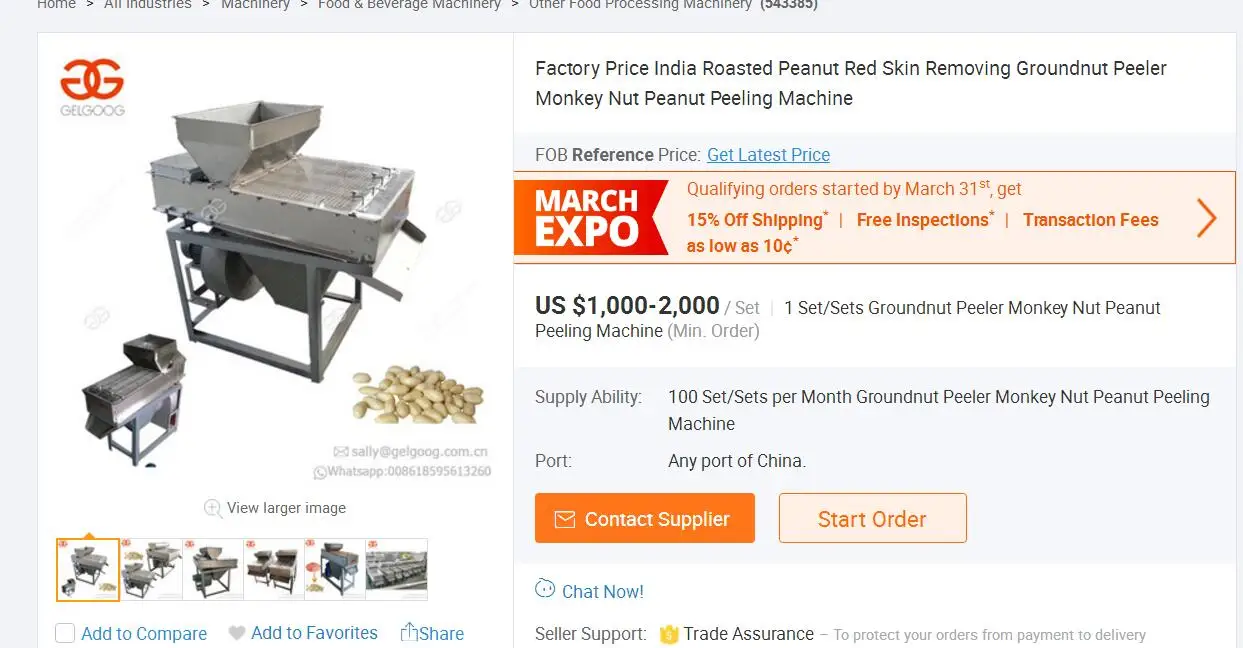 Trade Assurance Groundnut Red Skin Removing Almond Blanching Monkey Nut Peanut Peeler Peanut Peeling Machine with Wet Type