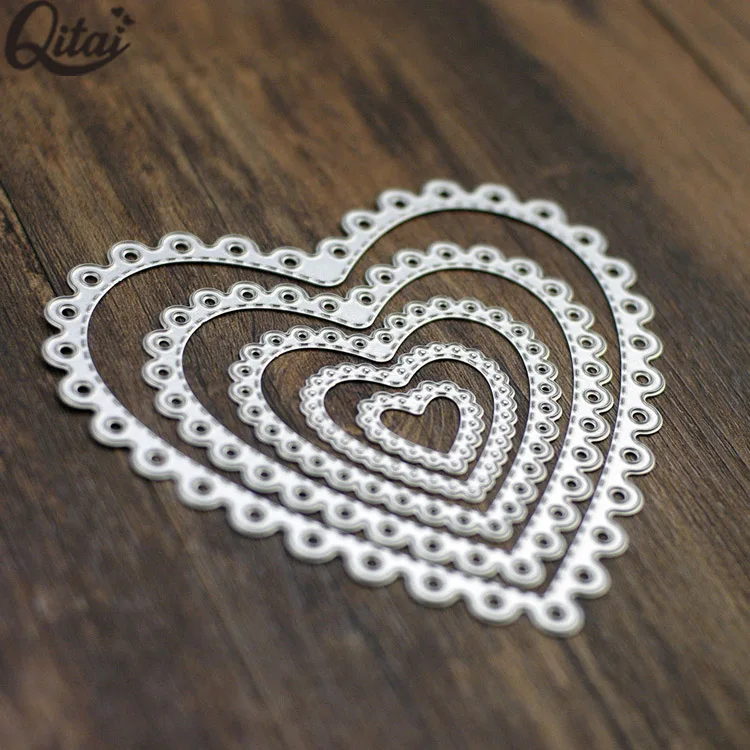 Heart Shaped 5 Pieces Frame Set Metal Cutting Dies The Best Die Cut ...